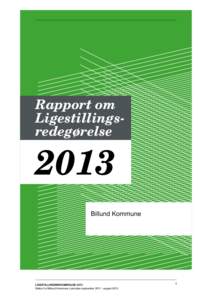 Rapport om Ligestillingsredegørelse 2013 Billund Kommune
