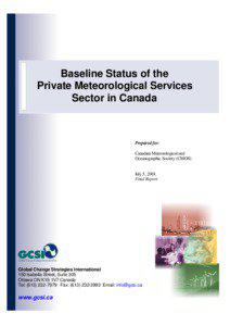 Baseline Status of the Private Meteorological Services Sector in Canada