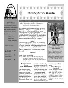 THE SHE PHERD’S WHISTLE  The Shepherd’s Whistle Volume 12, IssueOfficers