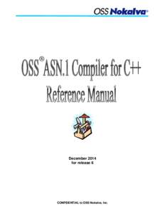 OSS ASN.1 Compiler for C++ Reference Manual