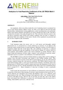 606 Analysis of a Void Reactivity Coefficient of the JSI TRIGA Mark II Reactor