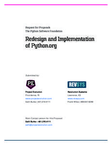 Request for Proposals The Python Software Foundation Redesign and Implementation of Python.org