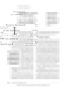Kristen Hawley Turner  Flipping the Switch: Code-Switching from Text Speak to Standard English