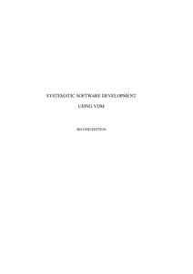 SYSTEMATIC SOFTWARE DEVELOPMENT USING VDM SECOND EDITION  SYSTEMATIC SOFTWARE