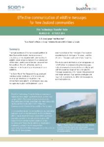 Figure 1. People living in and visiting rural-urban interface or rural communities require well communicated messages to ensure they use fire safely and are prepared for potential wildfires.  1