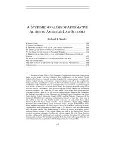 A Systemic Analysis of Affirmative Action