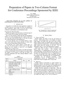 Preparation of Papers in Two-Column Format for the Proceedings of the 1997 IEEE International Symposium on Electronics and ...