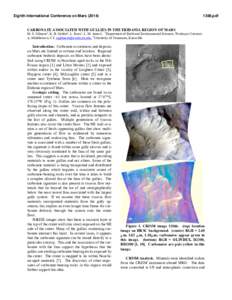 Eighth International Conference on Mars[removed]pdf CARBONATE ASSOCIATED WITH GULLIES IN THE ERIDANIA REGION OF MARS