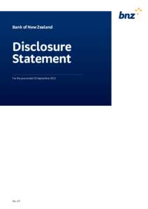 Bank of New Zealand  Disclosure Statement For the year ended 30 September 2012