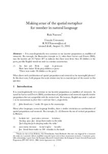 Making sense of the spatial metaphor for number in natural language Rick Nouwen* Utrecht University  second draft, August 15, 2016