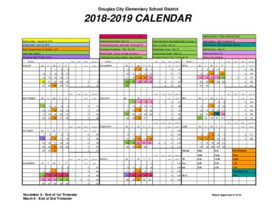 Douglas City Elementary School DistrictCALENDAR Spring Holiday: Friday of Spring Break  Parent Conf.-Early Release, 