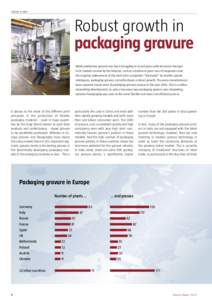 COVER STORY  Robust growth in packaging gravure While publication gravure has been struggling in recent years with structural changes in its markets caused by the Internet, such as a decline in print runs of magazines an