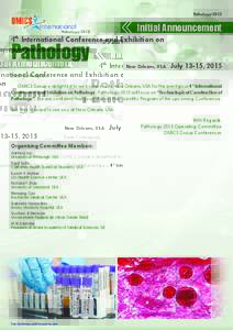 PathologyInitial Announcement 4th International Conference and Exhibition on