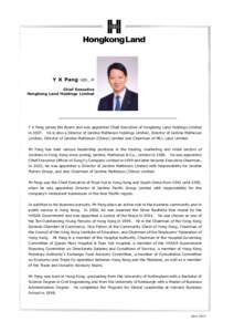 Y K Pang  SBS, JP Chief Executive Hongkong Land Holdings Limited