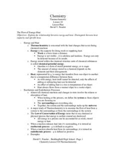 Microsoft Word - Chemistry Lesson Plans #10 - Thermochemistry.doc