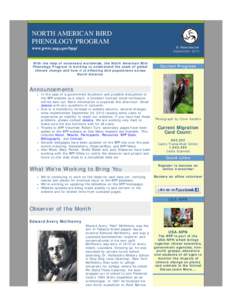 N.A. Bird Phenology Program Newsletter