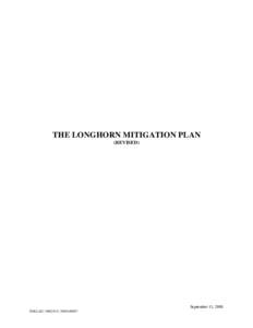 THE LONGHORN MITIGATION PLAN (REVISED) September 11, 2000 DALLAS1 548025v21