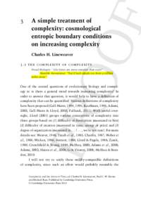 3  A simple treatment of complexity: cosmological entropic boundary conditions on increasing complexity