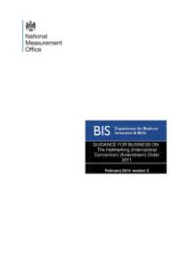GUIDANCE FOR BUSINESS ON The Hallmarking (International Convention) (Amendment) Order 2011 February 2014 version 2