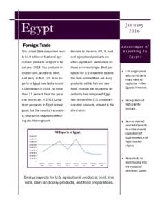 Egypt  JanuaryForeign Trade