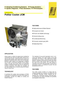  Sampling Conditioning Systems  Process Analytics  System Integration  Gas Generators  FTIR-Analysers conditioning systems Peltier Cooler JCM