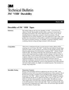 3 Technical Bulletin 3M VHB Durability TM  TM
