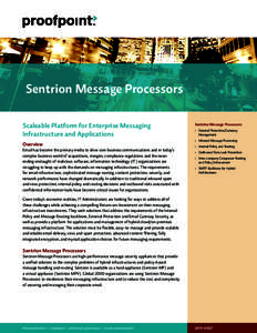 Tile Goes Here Sentrion Message Processors Scaleable Platform for Enterprise Messaging Infrastructure and Applications