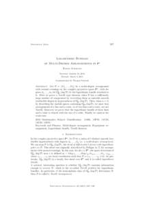 507  Documenta Math. Logarithmic Bundles of Multi-Degree Arrangements in Pn