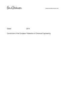 DatedConstitution of the European Federation of Chemical Engineering