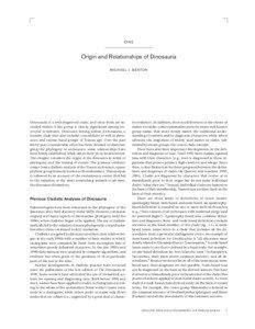 ONE  Origin and Relationships of Dinosauria