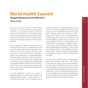 World Health Summit Young Professionals at the WHSTobias Gerder
