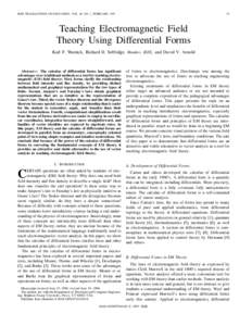 IEEE TRANSACTIONS ON EDUCATION, VOL. 40, NO. 1, FEBRUARYTeaching Electromagnetic Field Theory Using Differential Forms