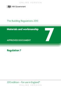 ONLINE VERSION  The Building Regulations 2010 Materials and workmanship