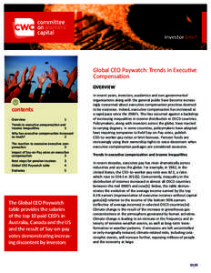 investor brief  Global CEO Paywatch: Trends in Executive Compensation OVERVIEW