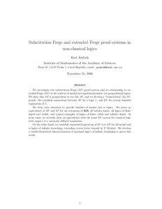 Substitution Frege and extended Frege proof systems in non-classical logics Emil Jeˇr´abek
