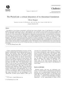 The PhyloCode: a critical discussion of its theoretical foundation