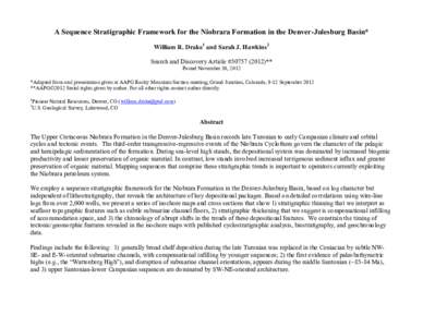 A Sequence Stratigraphic Framework for the Niobrara Formation in the Denver-Julesburg Basin*; #)