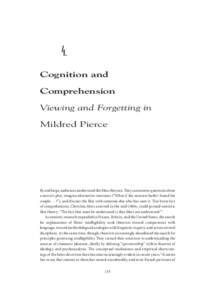 4. Cognition and Comprehension Viewing and Forgetting in Mildred Pierce