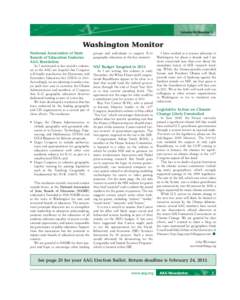 Volume 46, Number 1  Washington Monitor National Association of State Boards of Education Endorses AAG Resolution