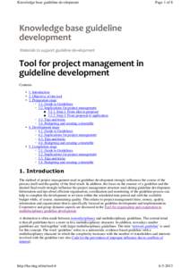 Tool for project management in guideline development
