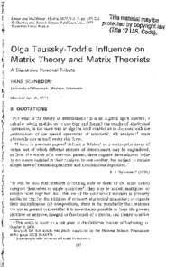 Linear and Multilinear Algebra, 1977, Vol. 5, pp © Gordon and Breach Science Publishers Ltd., 1977 Printed in Great Britain This material may be protected by copyright law