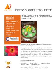 LIBERTAS SUMMER NEWSLETTER A RECENT SUCCESS FUNDRAISING AT THE REVEREND BILL BAKER COURT