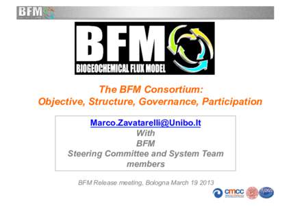 The BFM Consortium: Objective, Structure, Governance, Participation  With BFM Steering Committee and System Team