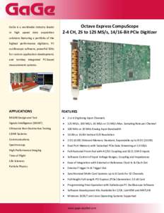 GaGe PCIe Digitizer Data Sheet - Octave Express CompuScope