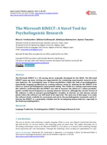The Microsoft KINECT: A Novel Tool for Psycholinguistic Research