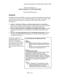 Microsoft Word - APPROVED Policies and Guidance for Fish Habitat Partnerships.doc