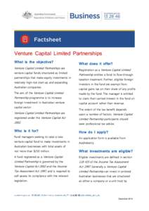Venture Capital Limeted Partnerships - Fact Sheet