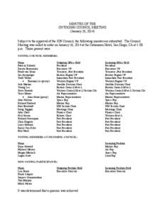 Council Meeting Minutes, January 26, 2014