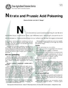 Nitrate and Prussic Acid Poisoning