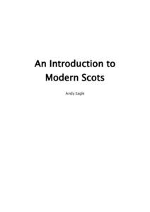 An Introduction to Modern Scots Andy Eagle 2016 v.01.1